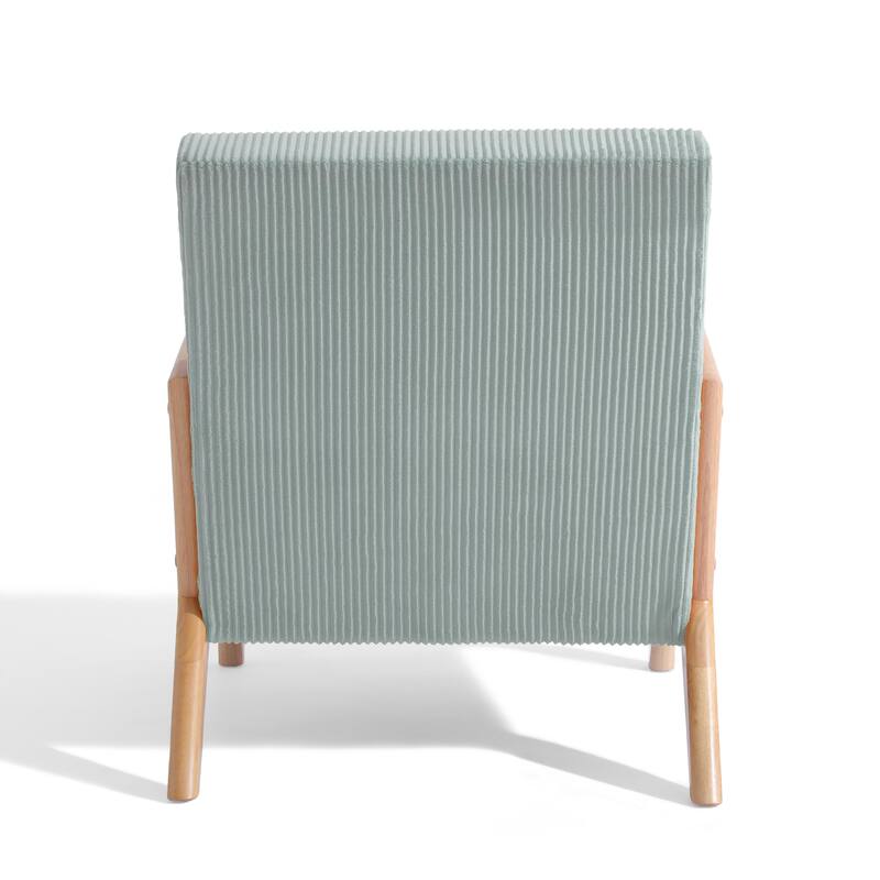 25" W Mid Century Upholstered Wood Accent Chair with Pillow set of 2