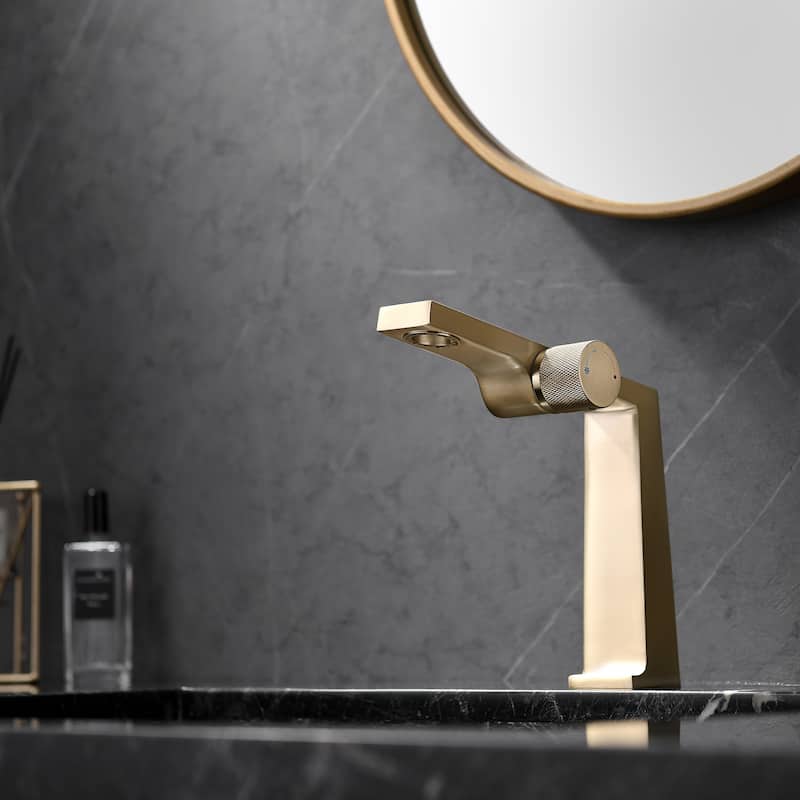 Rbrohant Single Handle Bathroom Faucets, Creative Water Outlet Design Single Hole Bathroom Sink Faucet