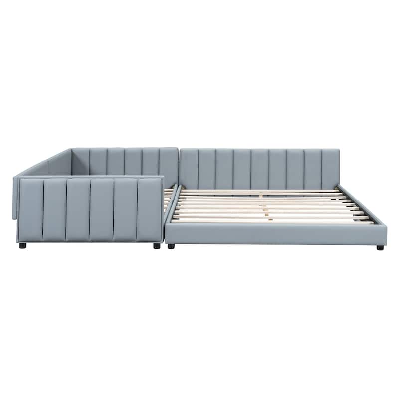 Queen Size & Twin XL Size Upholstered Mother & Child Bed