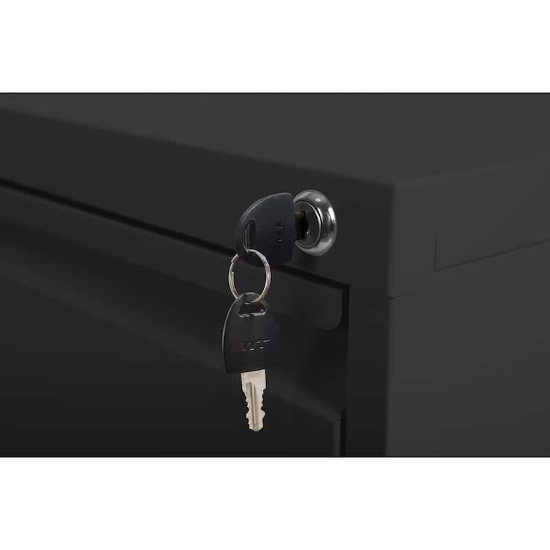 Anmytek Black 3 Drawer Vertical File Cabinet with Lock Anti Tip Design Letter and Legal Size Storage