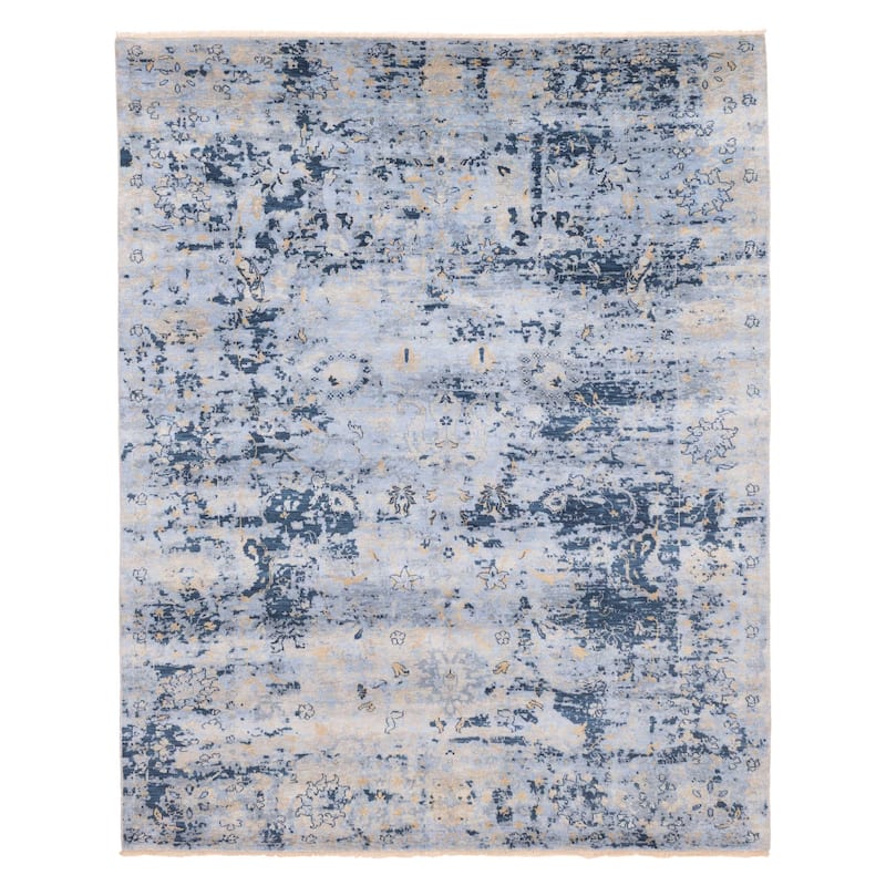 ECARPETGALLERY Hand-knotted Heritage Light Denim Blue Wool Rug - 8'1 x 9'11