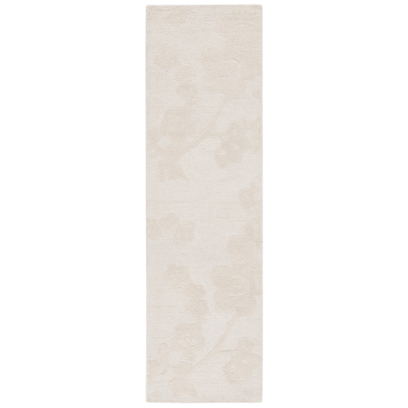 SAFAVIEH Handmade Ebony Gladys Modern Wool Rug - 2'3" x 8' Runner - Ivory