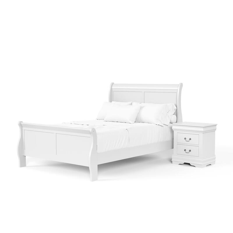Furniture of America Mayday Modern Solid Wood 2-Piece Sleigh Bedroom Set
