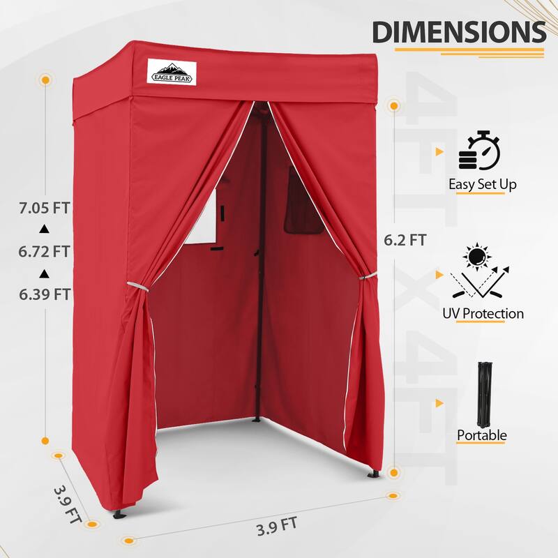 EAGLE PEAK Flex Compact 4x4 Pop-up Canopy Changing Room, Portable Privacy Dressing Room