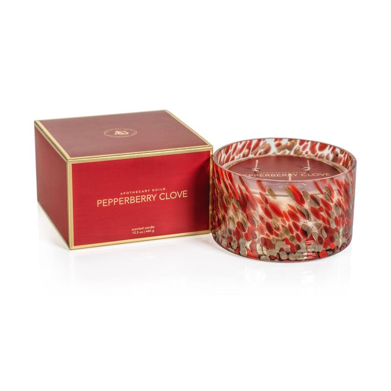 Spangled 15.5 oz Scented Jar Candle - Red, Gold