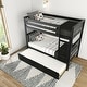 preview thumbnail 20 of 19, Scandinavian Twin Over Twin Bunk Bed With Twin-Size Trundle