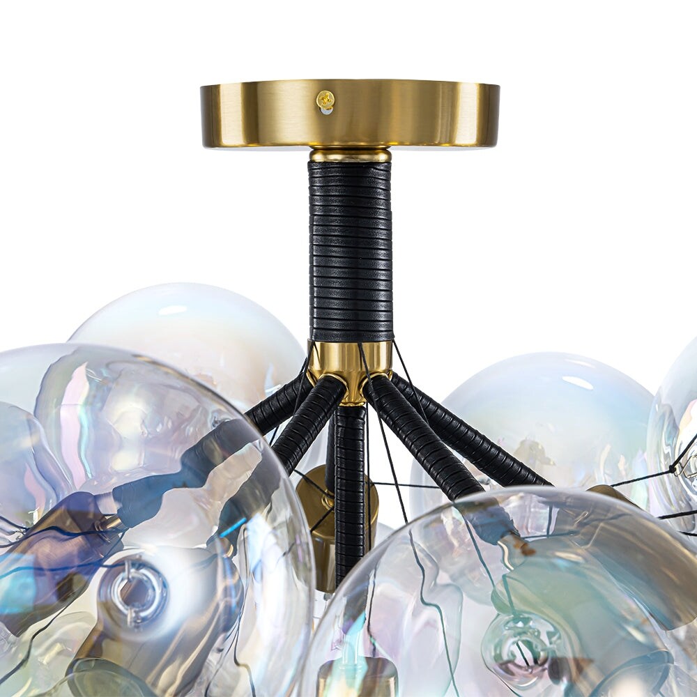 Modern Pearlescent Bubble Glass Semi Flush Mount Light 24.8 in