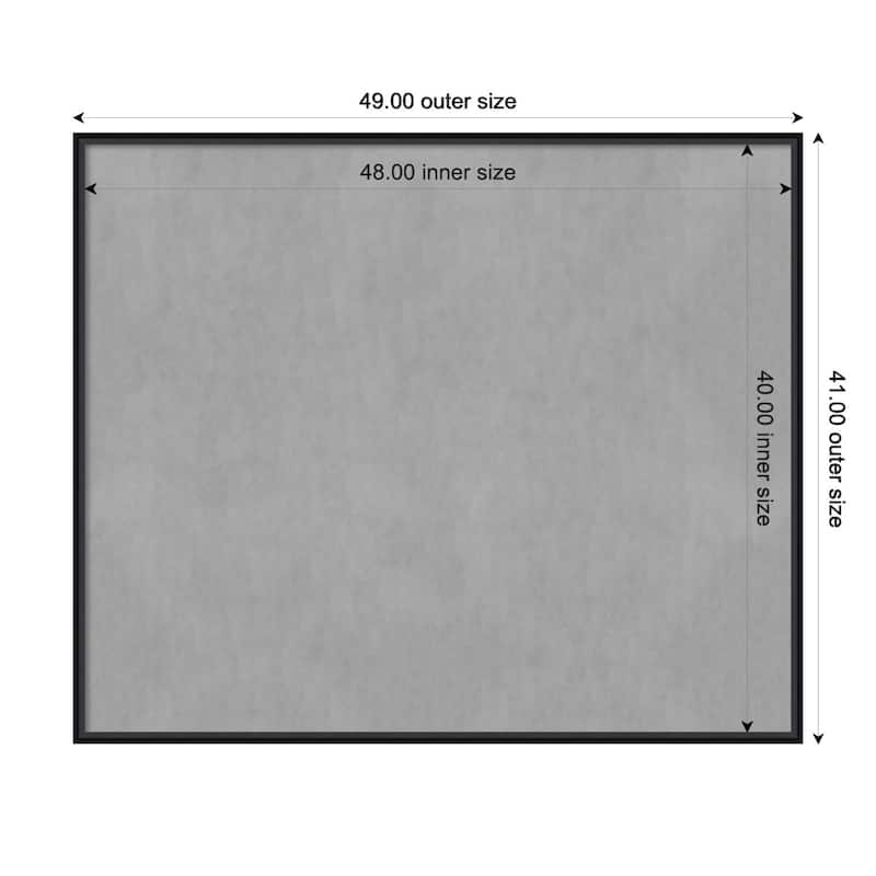 Amanti Art Lucie Black Framed Magnetic Board - Board Size 48x40