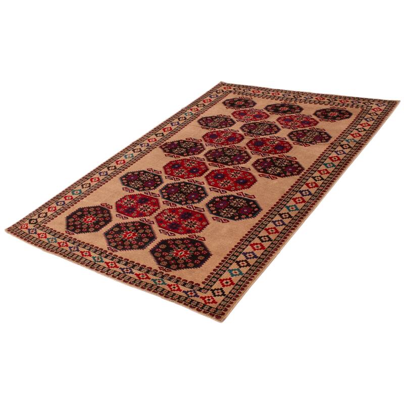 ECARPETGALLERY Hand-knotted Teimani Tan Wool Rug - 6'9 x 9'11