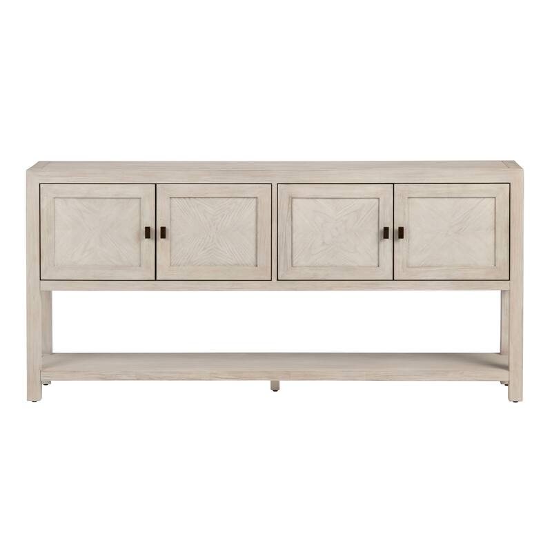 72 in. Tan Solid Wood Accent_Console_Sofa Table
