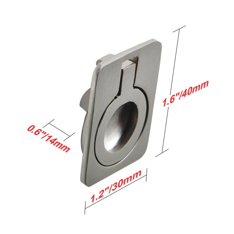 Utopia Alley Kent Cabinet Ring Pull Knob - Vintage Cabinet Brushed Nickel Hardware with Hand, 1.6" - 5 pack - Brushed Nickel