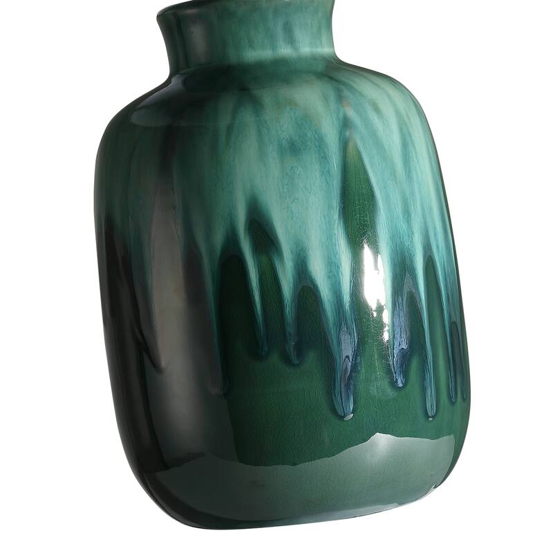 Ceramic Table Lamp with White Drum Shade - 20 in. H