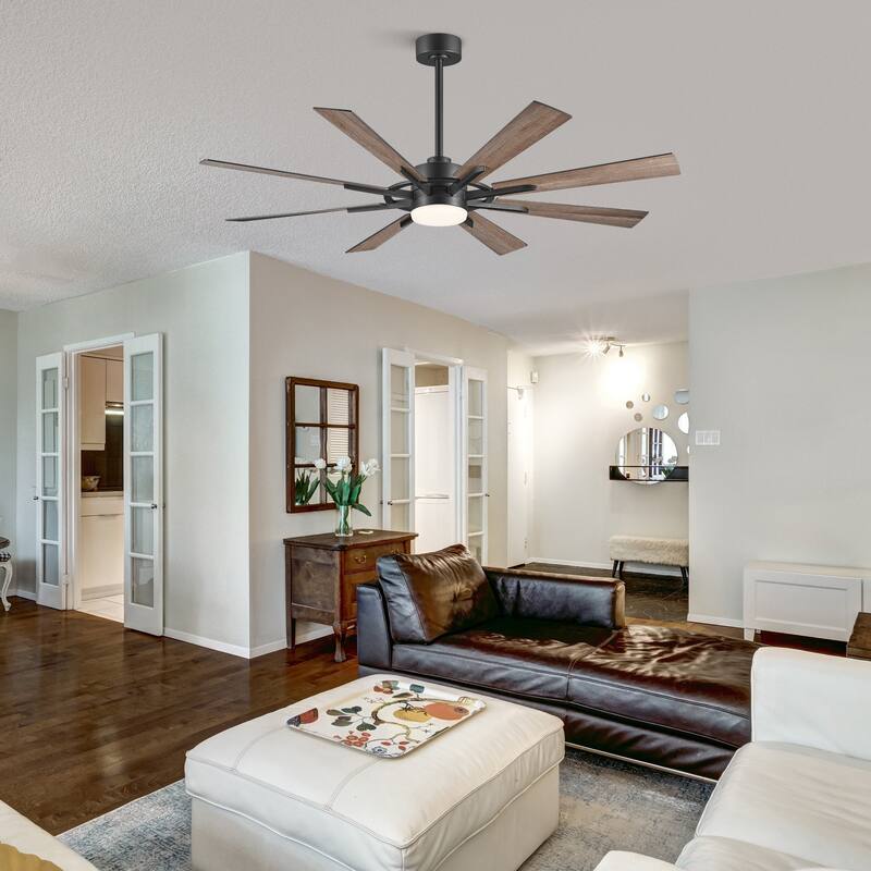 CO-Z 60'' 8-Blade Large Windmill Ceiling Fan with LED Lights and Remote for Living Room