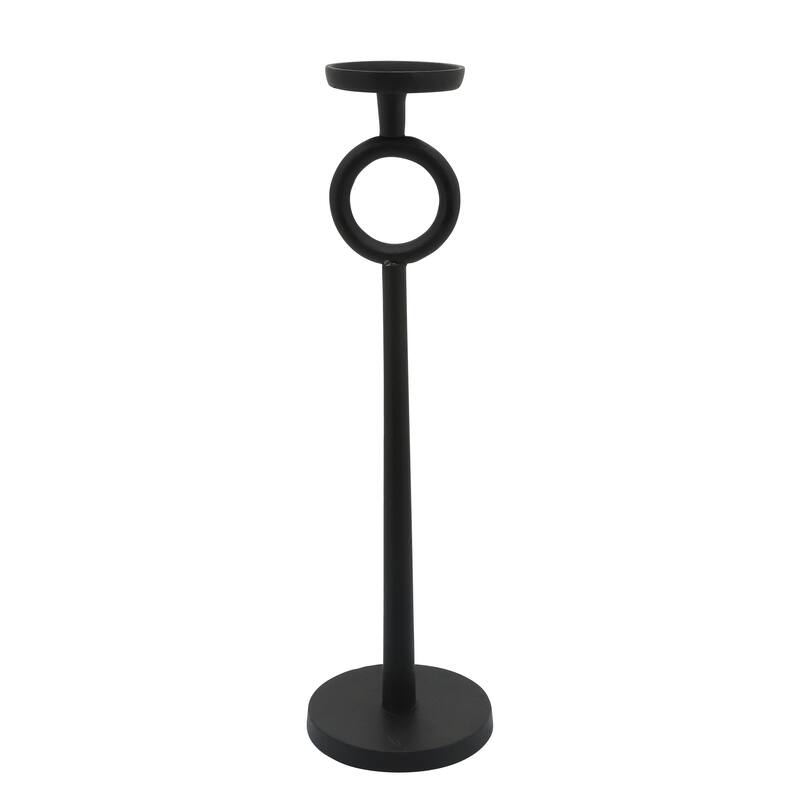 Metal Candle Holder - Contemporary Black Aluminum Narrow Candle Holder for Home or Office Decor