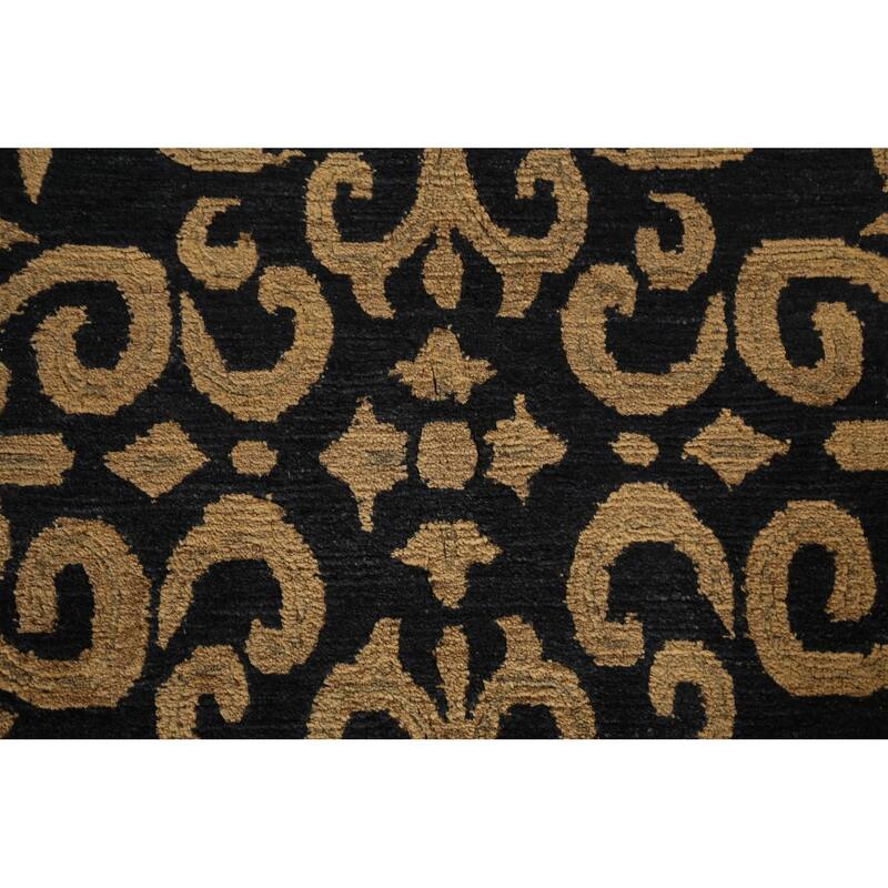 Vegetable Dye Geometric Nepalese Oriental Area Rug Wool Hand-knotted - 6'1" x 9'0"