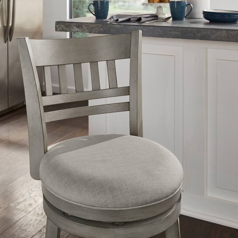 Verona Linen Lattice Back Swivel 24-inch Counter Height Stool by iNSPIRE Q Classic