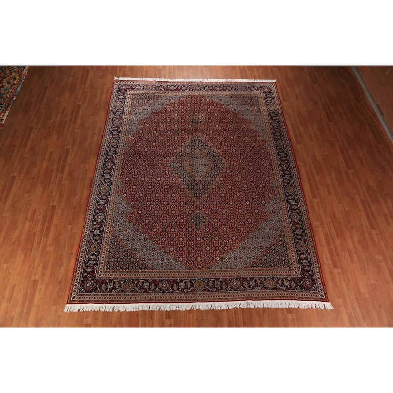 Geometric Red Tabriz Turkish Area Rug Machine Made Carpet - 9'8"x 12'10"