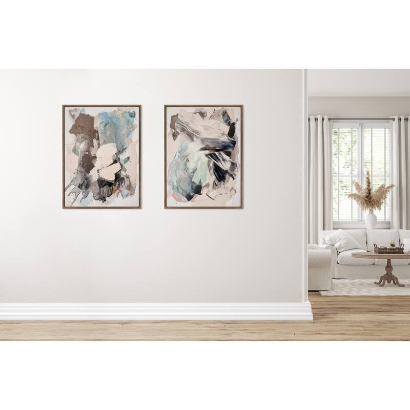 Kate and Laurel Sylvie Painted Flow I Framed Canvas by Amy Lighthall