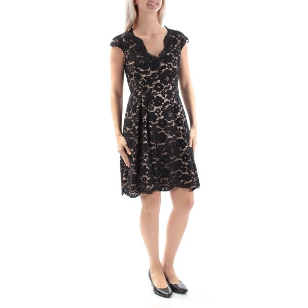 vince camuto embroidered fit and flare dress