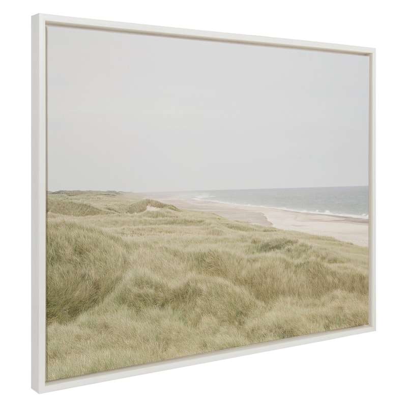 Kate and Laurel Sylvie Peaceful and Serene Coastal Landscape Framed Canvas by The Creative Bunch Studio - 31.5x41.5 - White