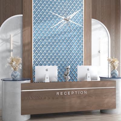 Solace 12x9 Blue Metallic Silver Glass Mosaic Diamond Wall Tile (3.91 sq ft/case) - 5 Pack