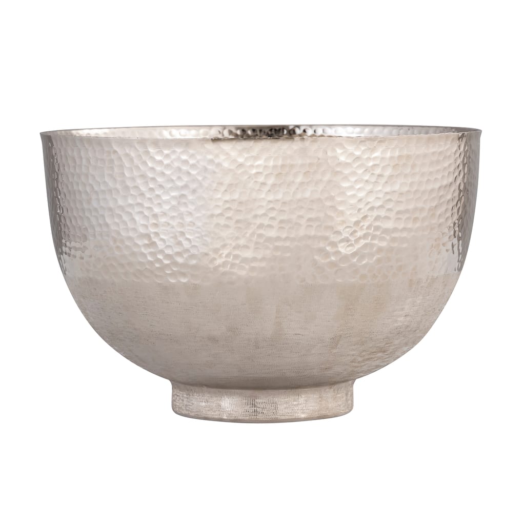 Atlas Pratt Hammered Silver Metal Bowl - 13 inch Wide