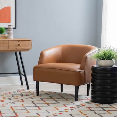 Gabriela Upholstered Faux Leather Accent Chair