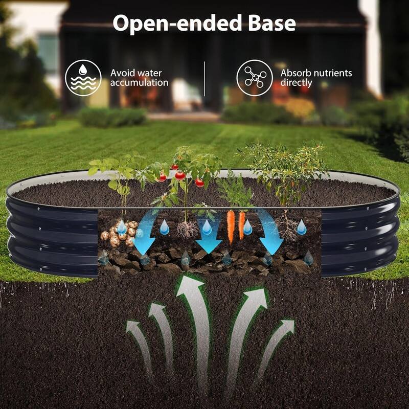 Raised Garden Bed Kit, 1 ft Galvanized Planter Box Outdoor