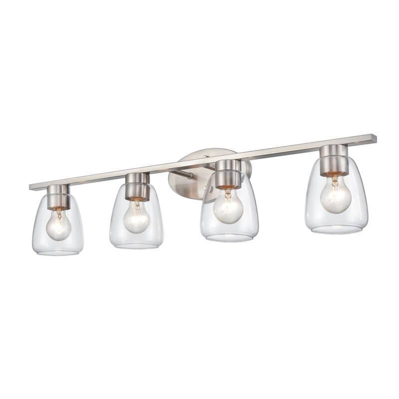 Millennium Lighting 4 Light Bathroom Vanity Fixture in Multiple Finishes and Clear Glass Shades