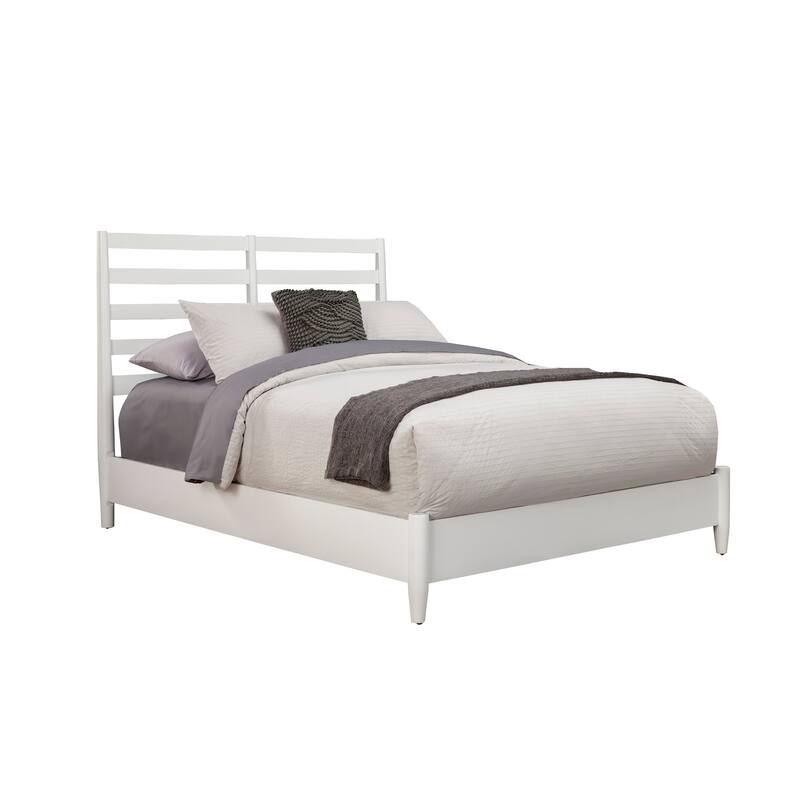 California King Bed with Headboard - Handmade Wooden Platform Bed Frame, White Finish, 90"L x 76.5"W