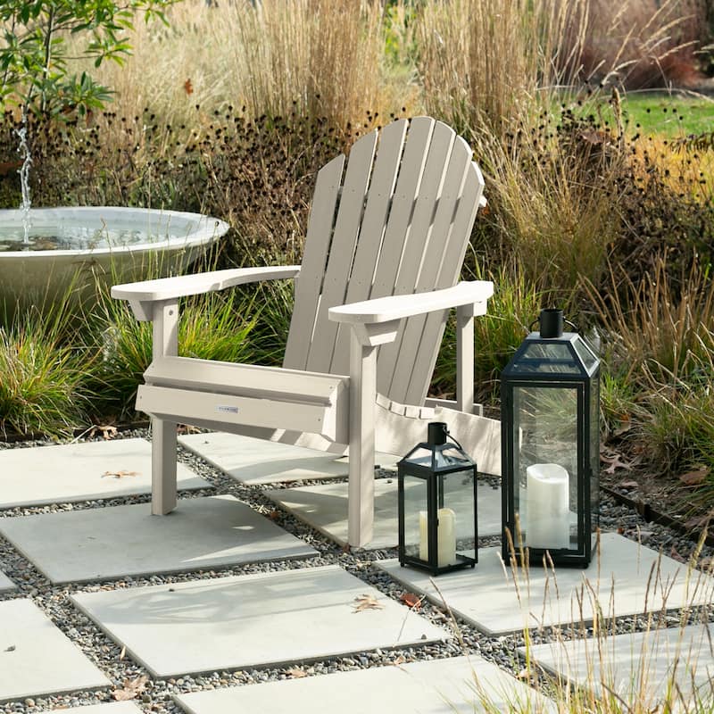 Eco-friendly Synthetic Wood Folding and Reclining Adirondack Chair