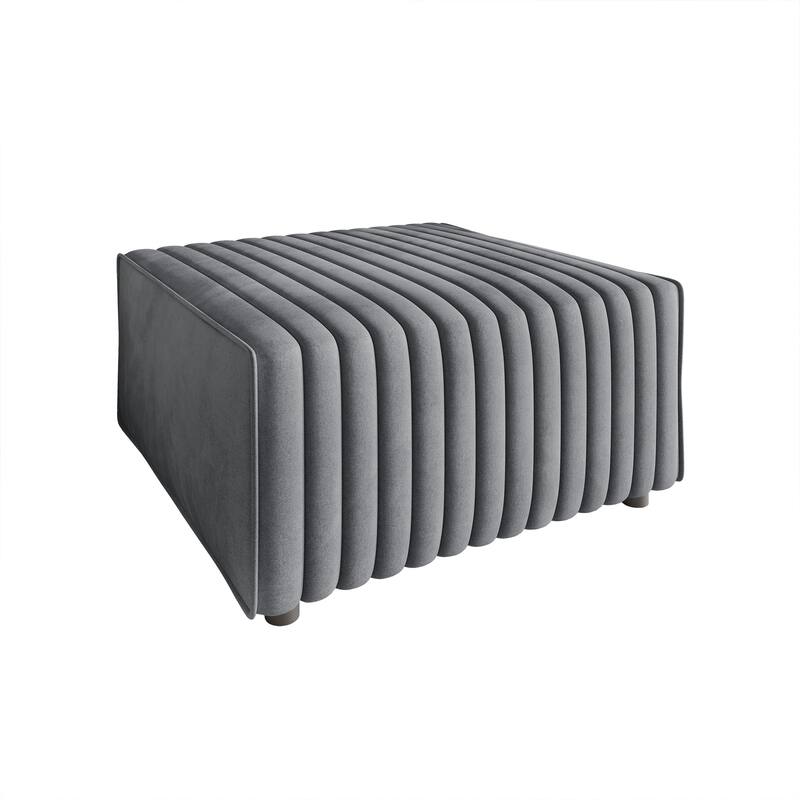 CraftPorch Contemporary Clean-Line Linen Upholstered Ottoman