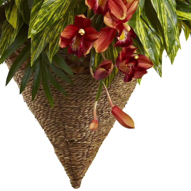 Hanging Basket Tropical Mountain Mix - Lush Greenery Indoor Outdoor Decor