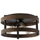 preview thumbnail 8 of 7, Paulina 16" 3-Light Farmhouse Industrial Iron LED Flush Mount, Brown Wood Finished/Oil Rubbed Bronze by JONATHAN Y