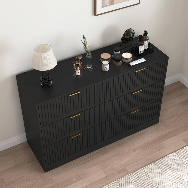 Modern 6-Drawer Dresser, Versatile Chest of Drawers for Bedroom, Living Room, Hallway, & Entryway
