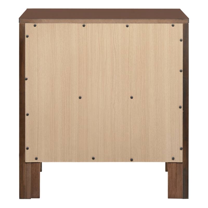 Modern 22-in Double-Drawer Nightstand with Metal Knob