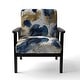 preview thumbnail 22 of 25, Designart "Abstract Pattern With Blue & Golden II" Upholstered Abstract Accent Chair and Modern Arm Chair