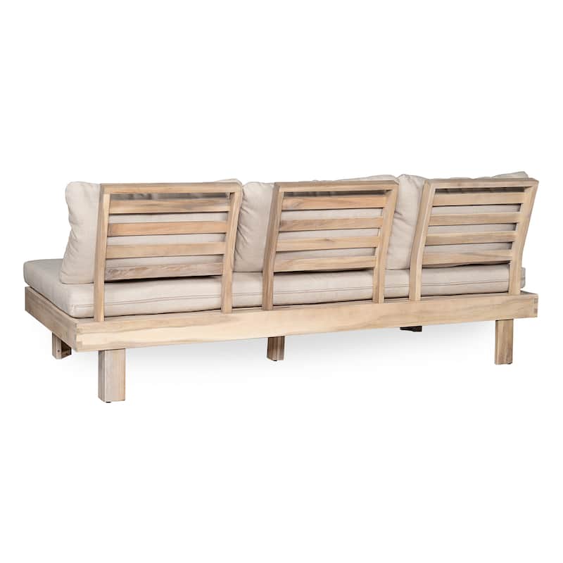 Christopher Knight Home - Topia Mid-Century Outdoor Sectional Sofa Set with Coffee Table and Water-Resistant Cushions