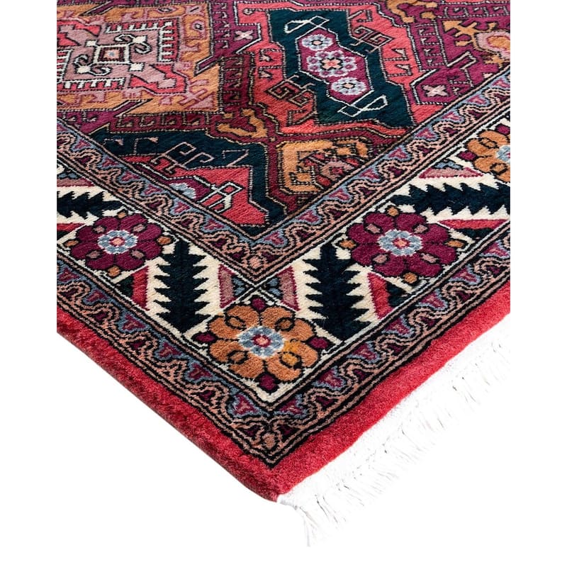 Overdyed, One-of-a-Kind Handmade Area Rug - Red - 4' 0" x 6' 6"