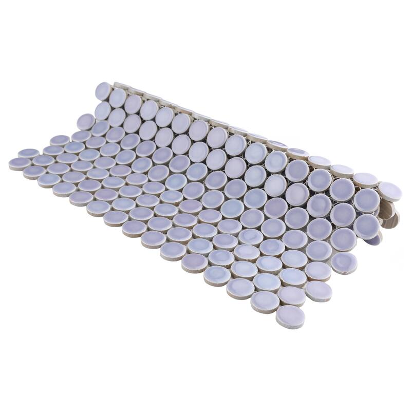 Merola Tile Hudson Penny Round Lavendar 11-7/8" x 12-5/8" Porcelain Floor and Wall Tile