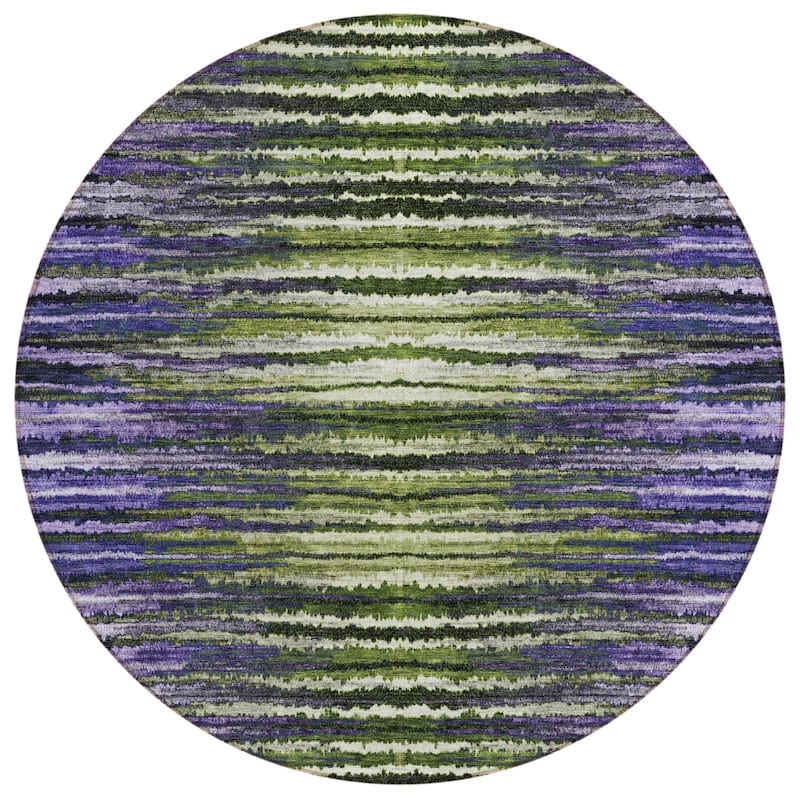 Lara Stripe Spill-Resistant Classic Elegance Outdoor Rug
