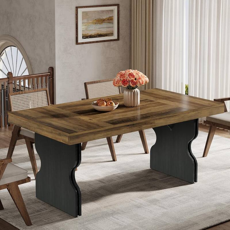 63-Inch Rectangle Modern Dining Table for 4-6 People - 63" L × 31.5" W × 29.7" H