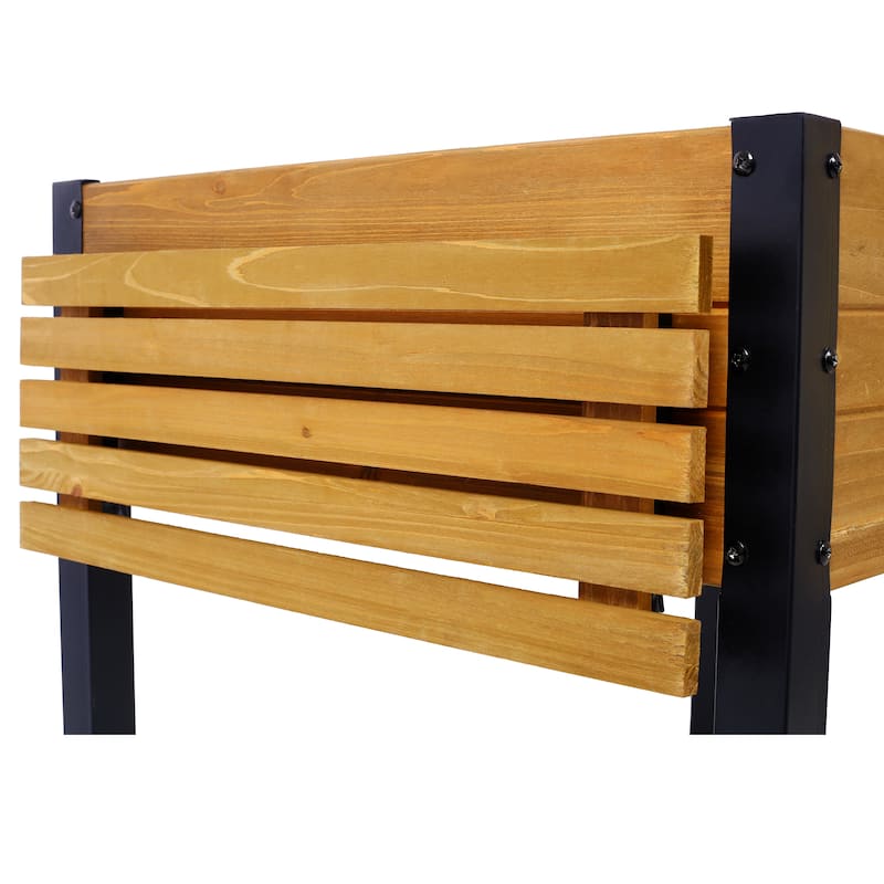 Village Garden Beds Garden Flower Pot Racks with Folding Storage Shelf and Metal Leg for Growing Herbs Vegetables Flowers