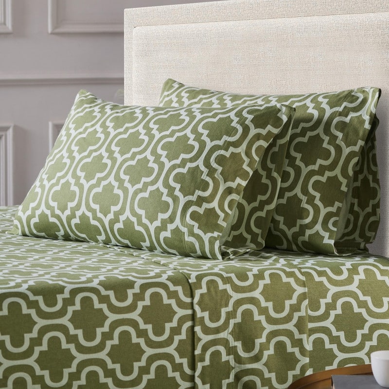 Superior All Season Brushed Flannel Trellis or Solid Pillowcase Set (Set of 2)