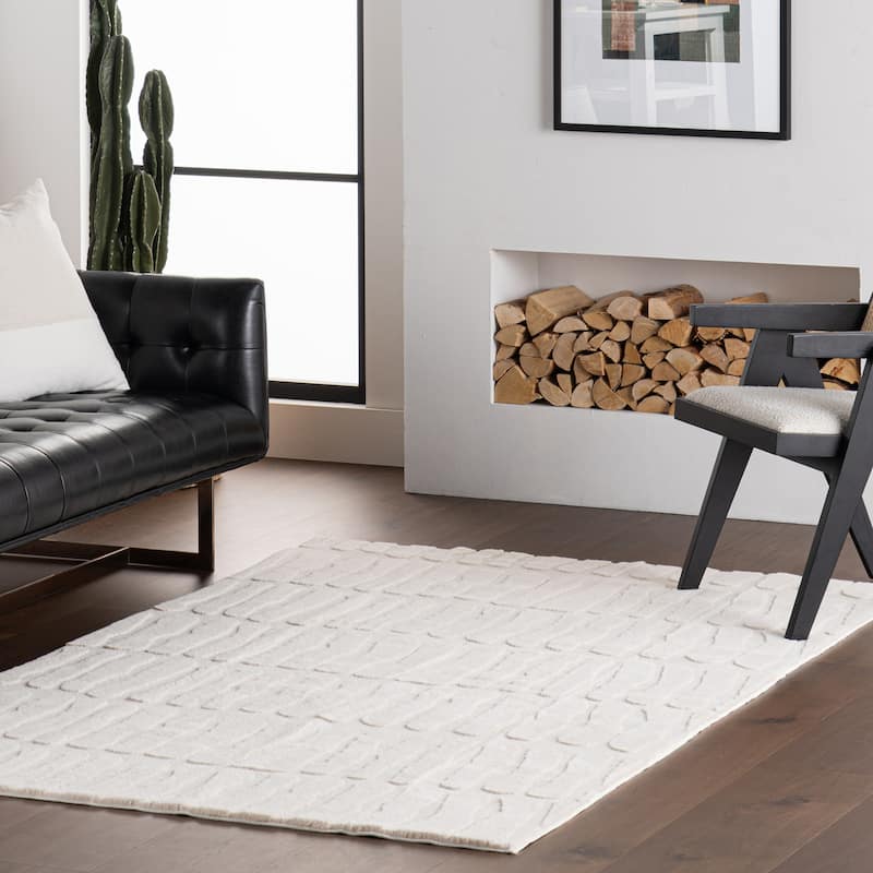 Nuloom Tavina Solid Cloud Washable Area Rug - 6' x 9' - Sand