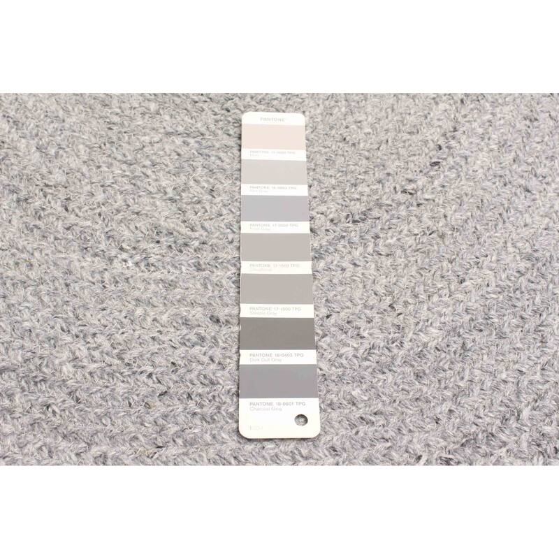 ECARPETGALLERY Braid weave Sienna Grey Wool Rug - 3'10 x 3'10