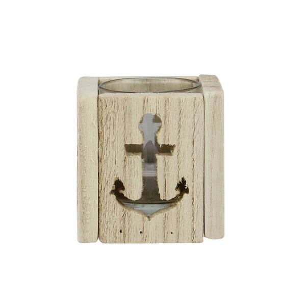 Shop 2 75 Wooden Anchor Print And Cutout Tealight Candle Holder
