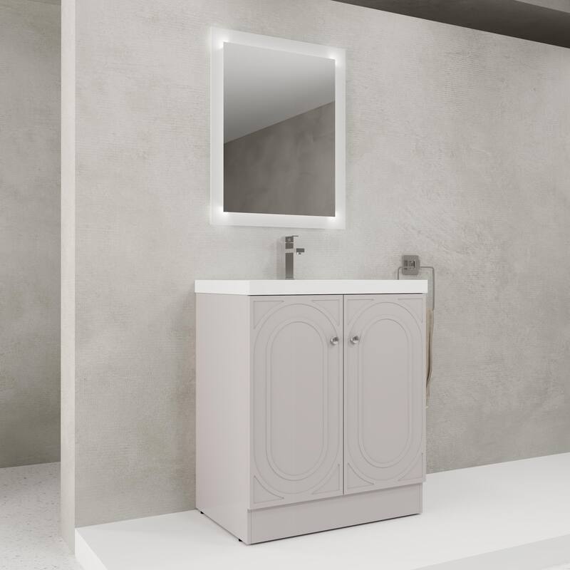 30" Freestanding Bathroom Vanity with Resin Sink