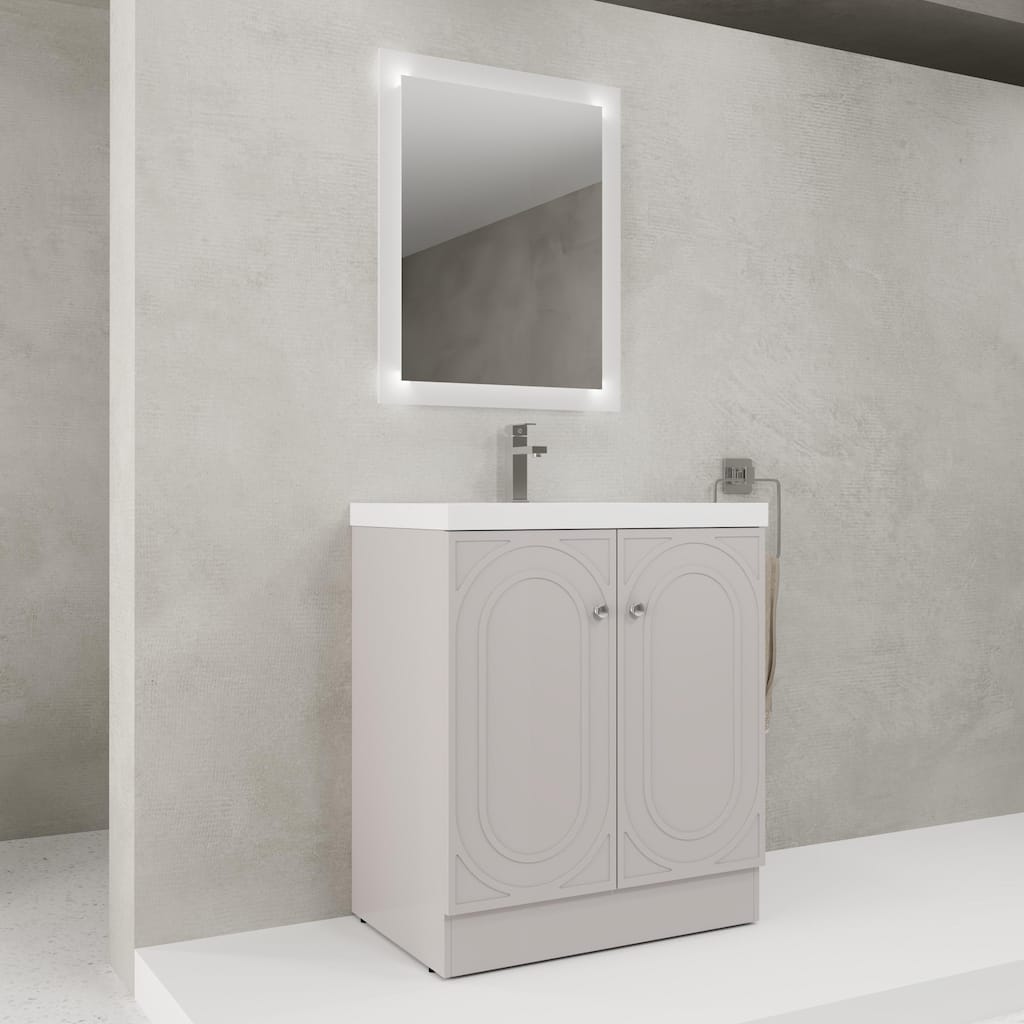 30" Freestanding Bathroom Vanity with Resin Sink