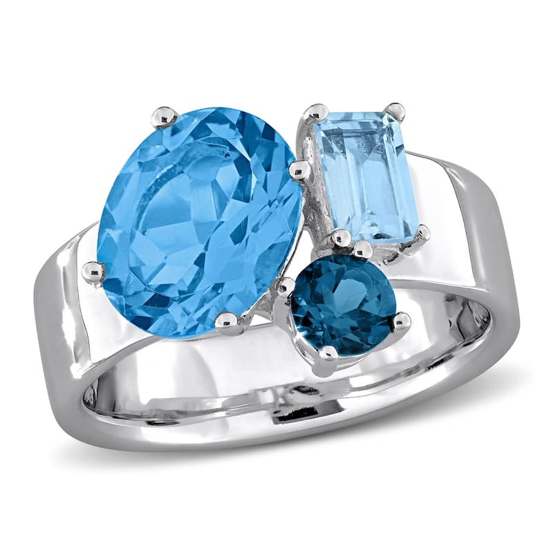 Miadora 4 2/5ct TGW Multi-Color Topaz Ring in Sterling Silver
